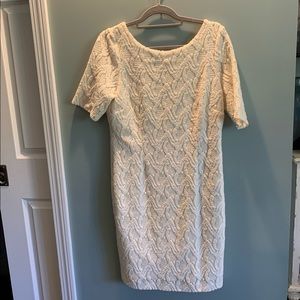 Ann Taylor White Short Sleeved Dress